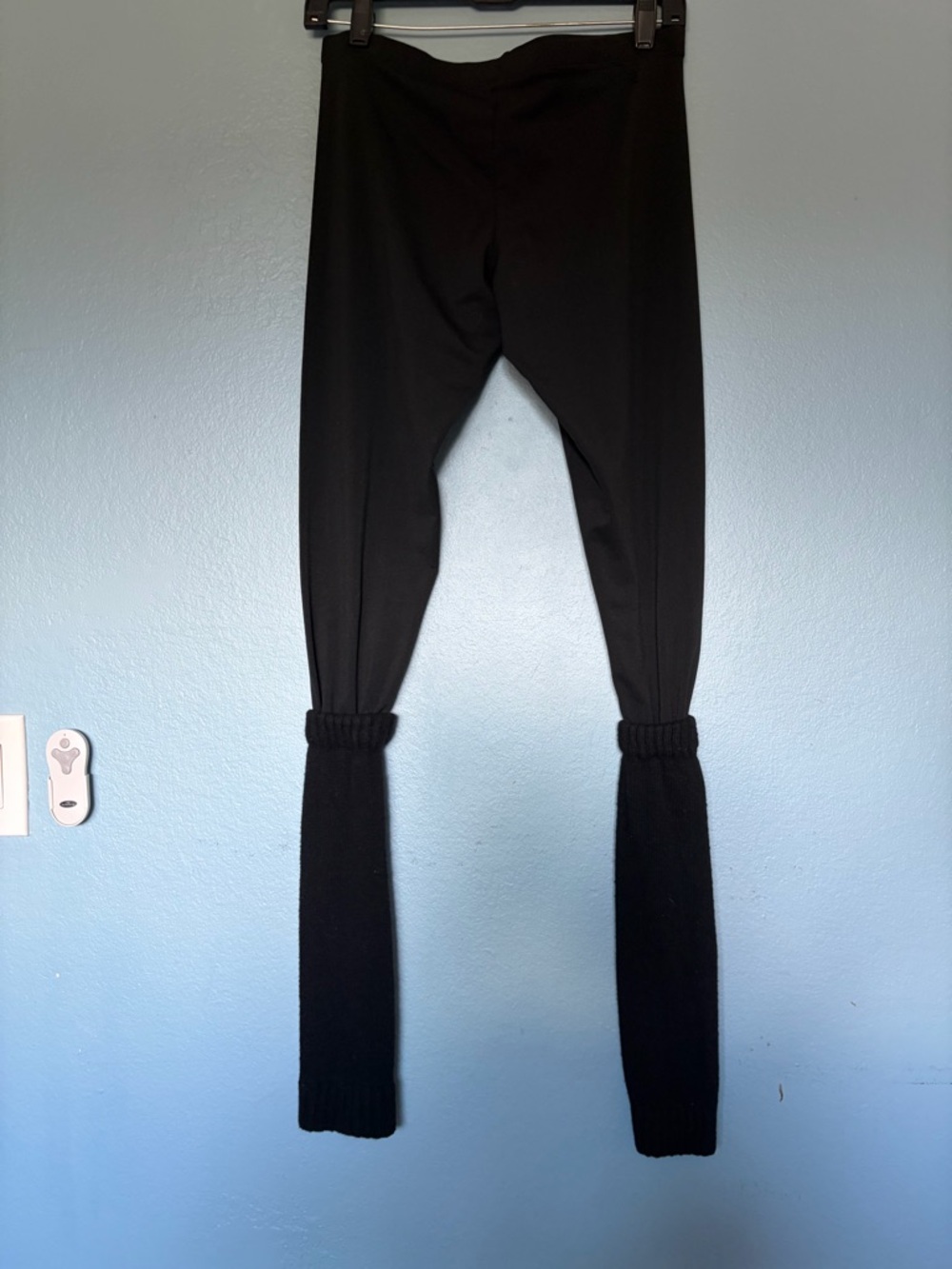 Black Leggings with Knit Ankle Warmers